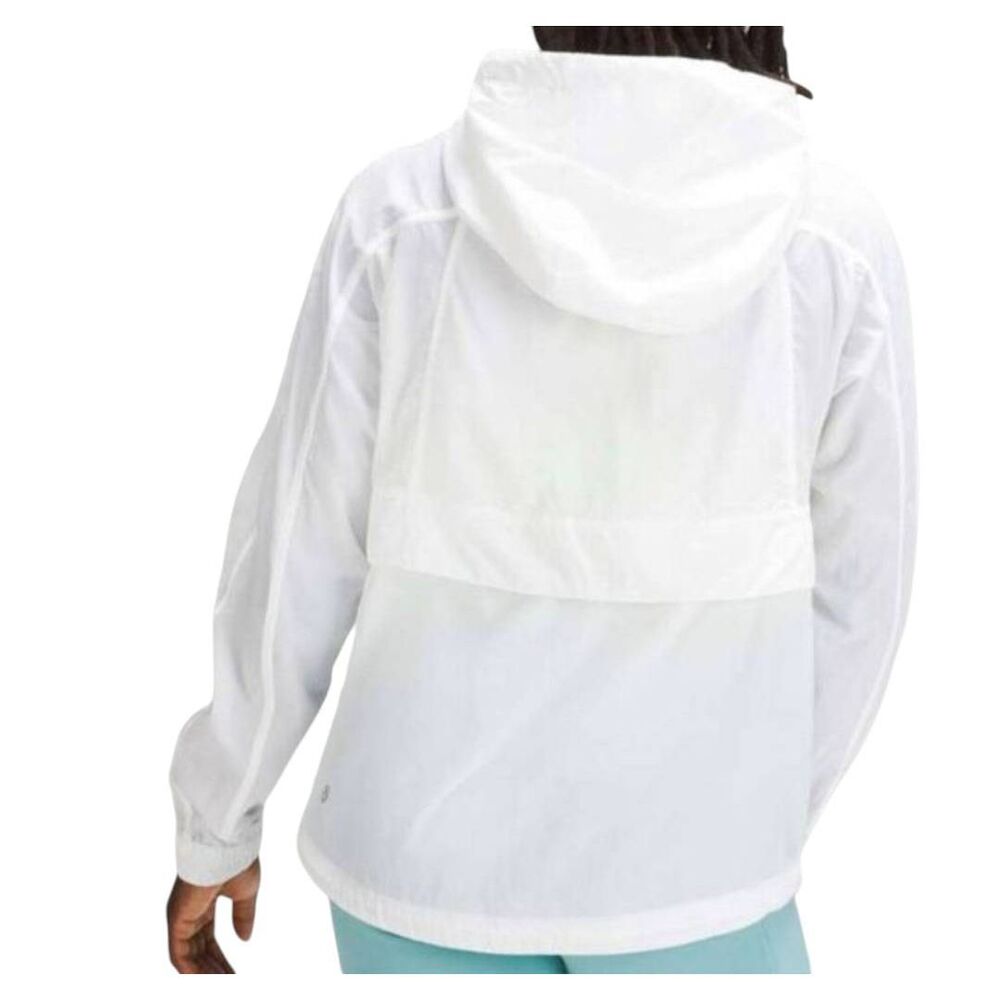 LULULEMON ATHLETICA Hood Lite Rain Jacket In White Size 8